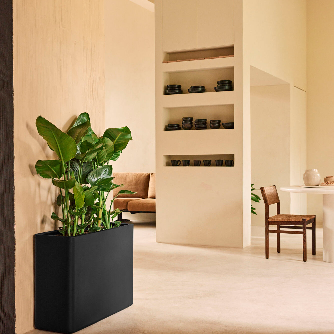 Elho June Brick Divider 80 - Zwart - L 79 x B x H 59 cm - Binnen en Bu