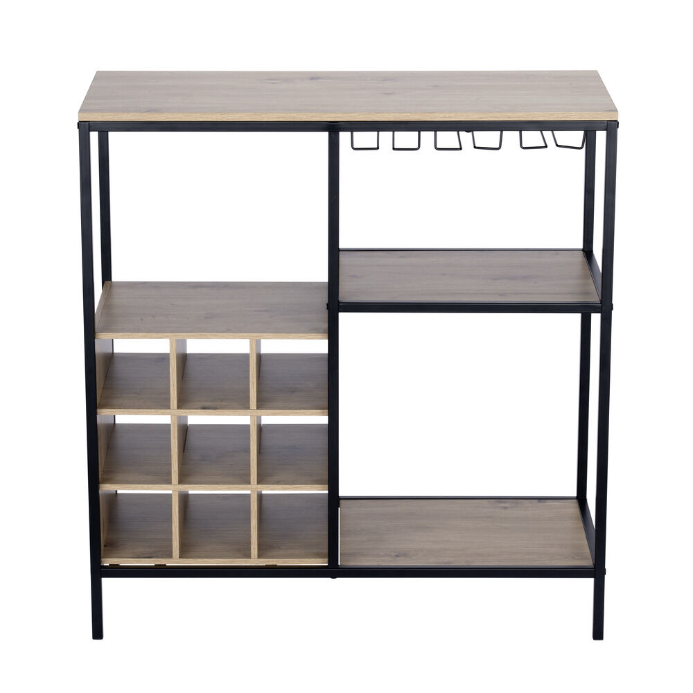 Meuble range-bouteille en bois et métal 78x33xH82cm