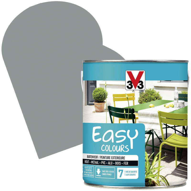 Peinture extérieure Easy Colours gris galet satiné 2,5 L V33