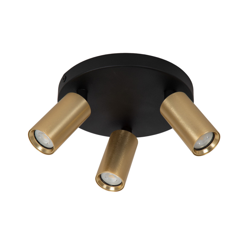 Spot Ritmo noir et or GU10 3 x 35 W LUCIDE