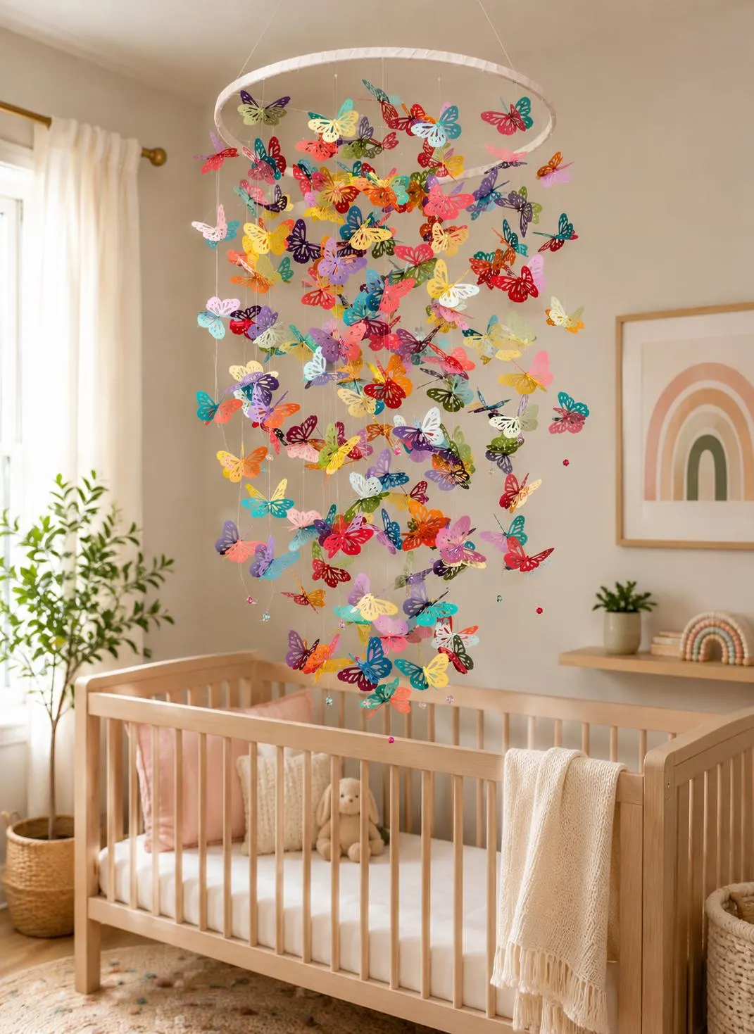 Butterfly mobile/bright and cheerful/Multicolour butterfly mobile/rainbow mobile/butterfly Mobile/Baby shower/Nursery Decor/Baby Nursery