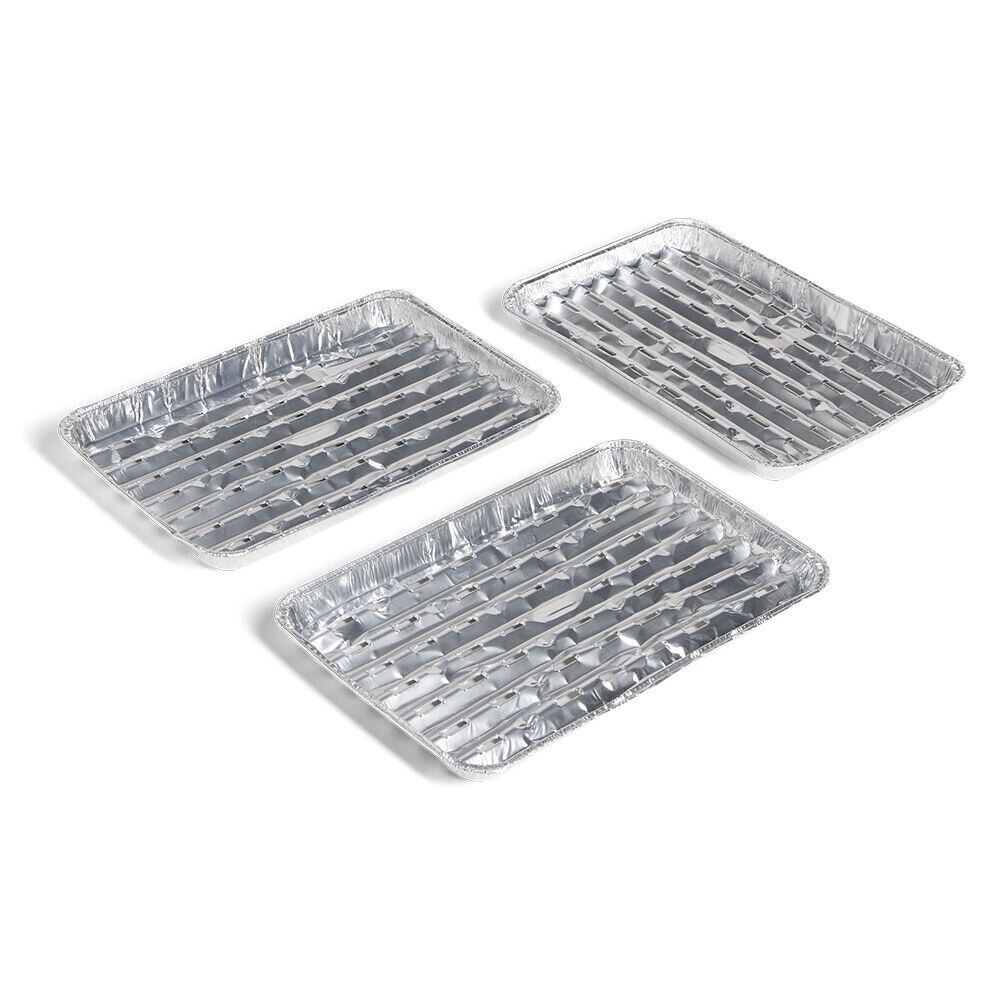 Lot de 3 plaques de cuisson pour barbecue en aluminium