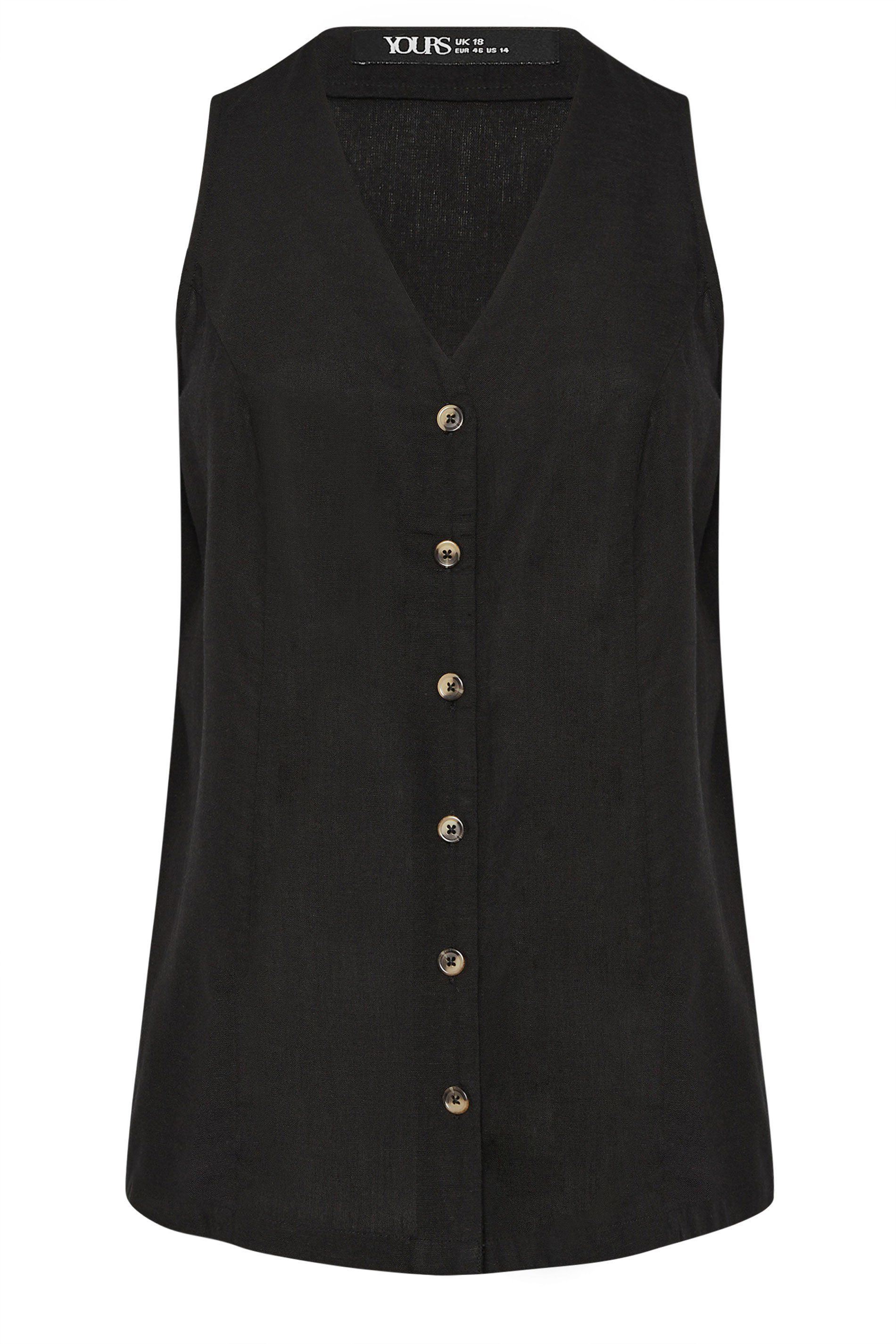 Yours Woven Linen Waistcoat