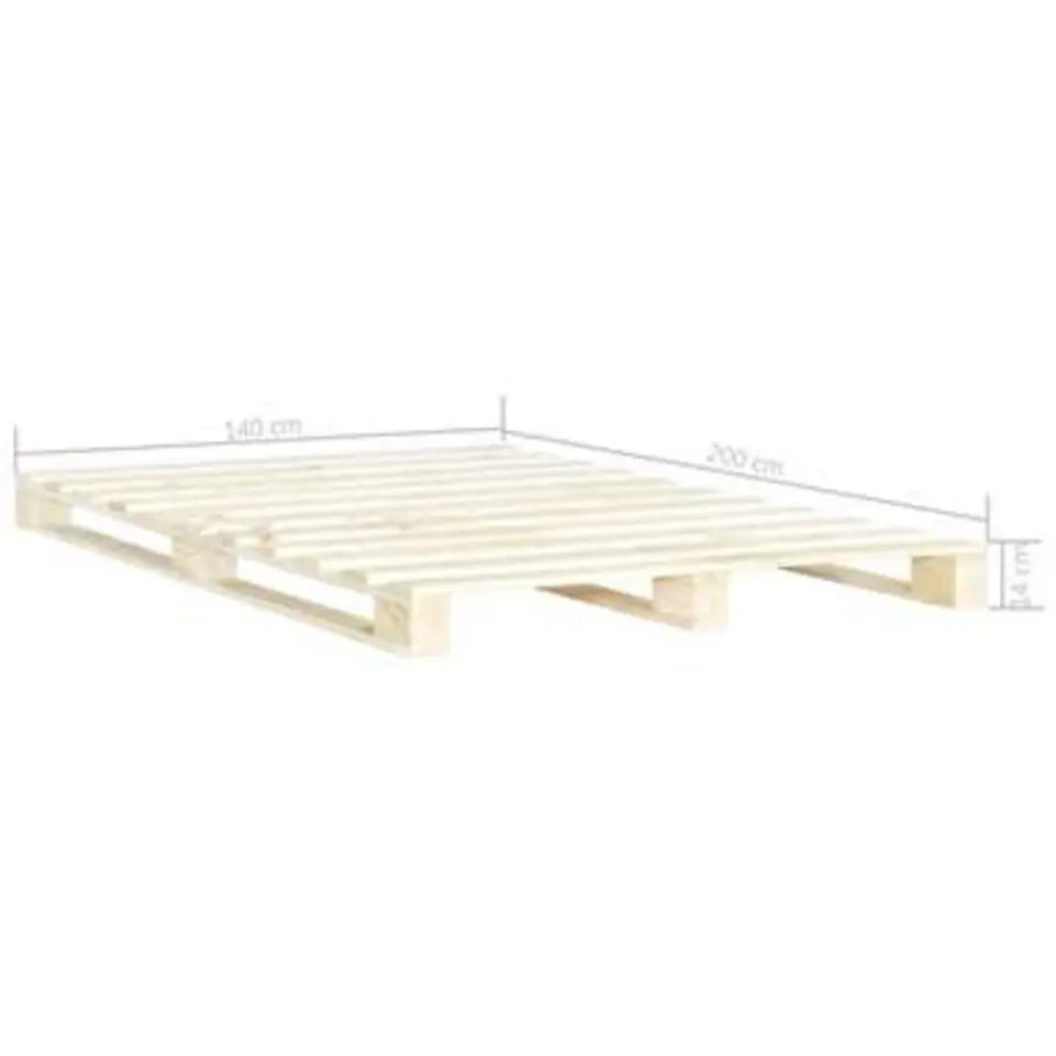 vidaXL - Bed frame pallet - Naturel - Massief grenenhout - 140x200 cm