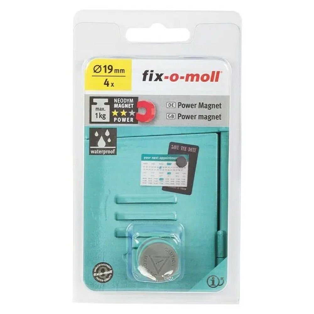 MAGNET FIX-O-MOLL VANNTETT 19MM 4STK