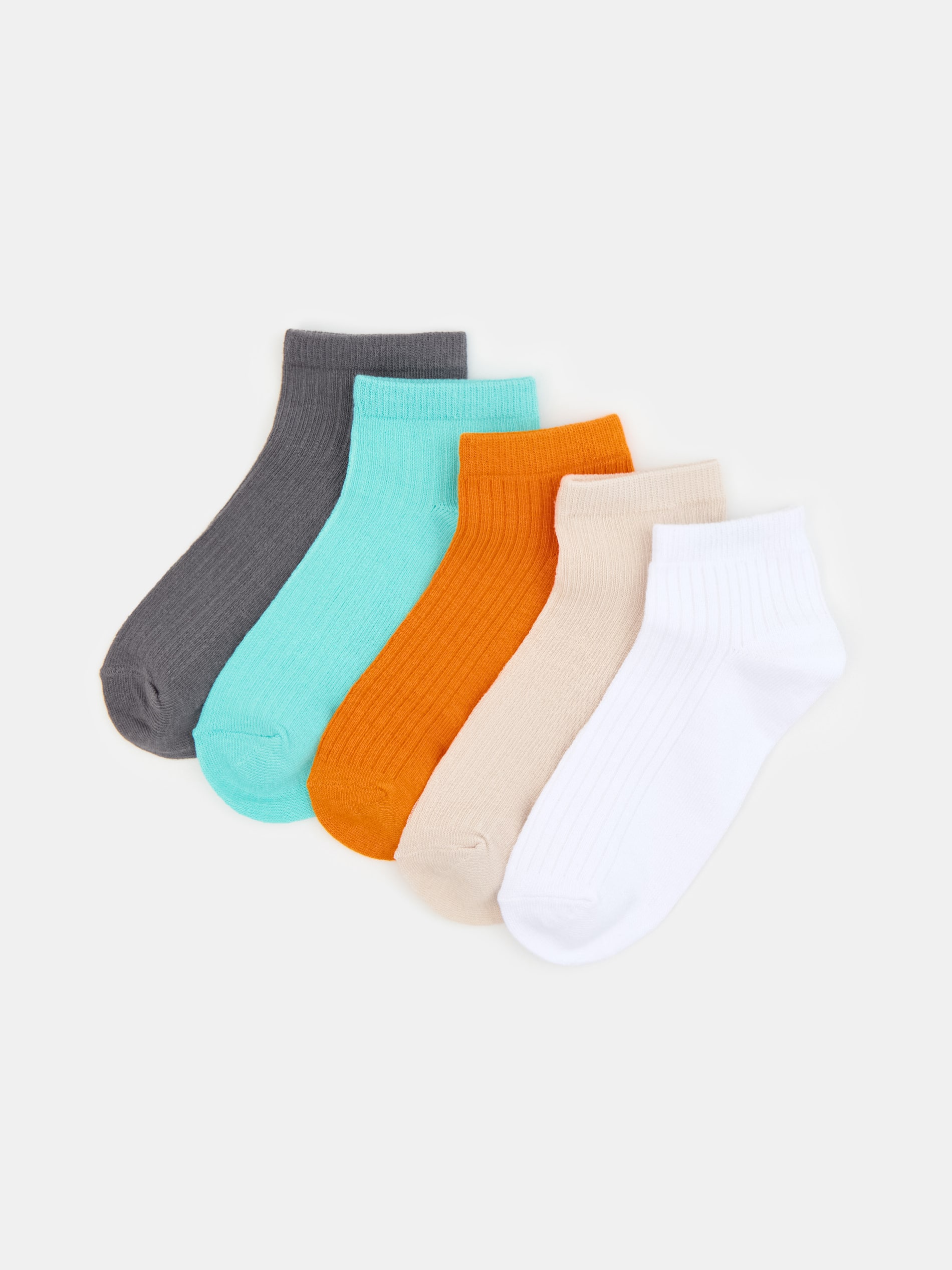 Krótkie prążkowane skarpetki 5 pack