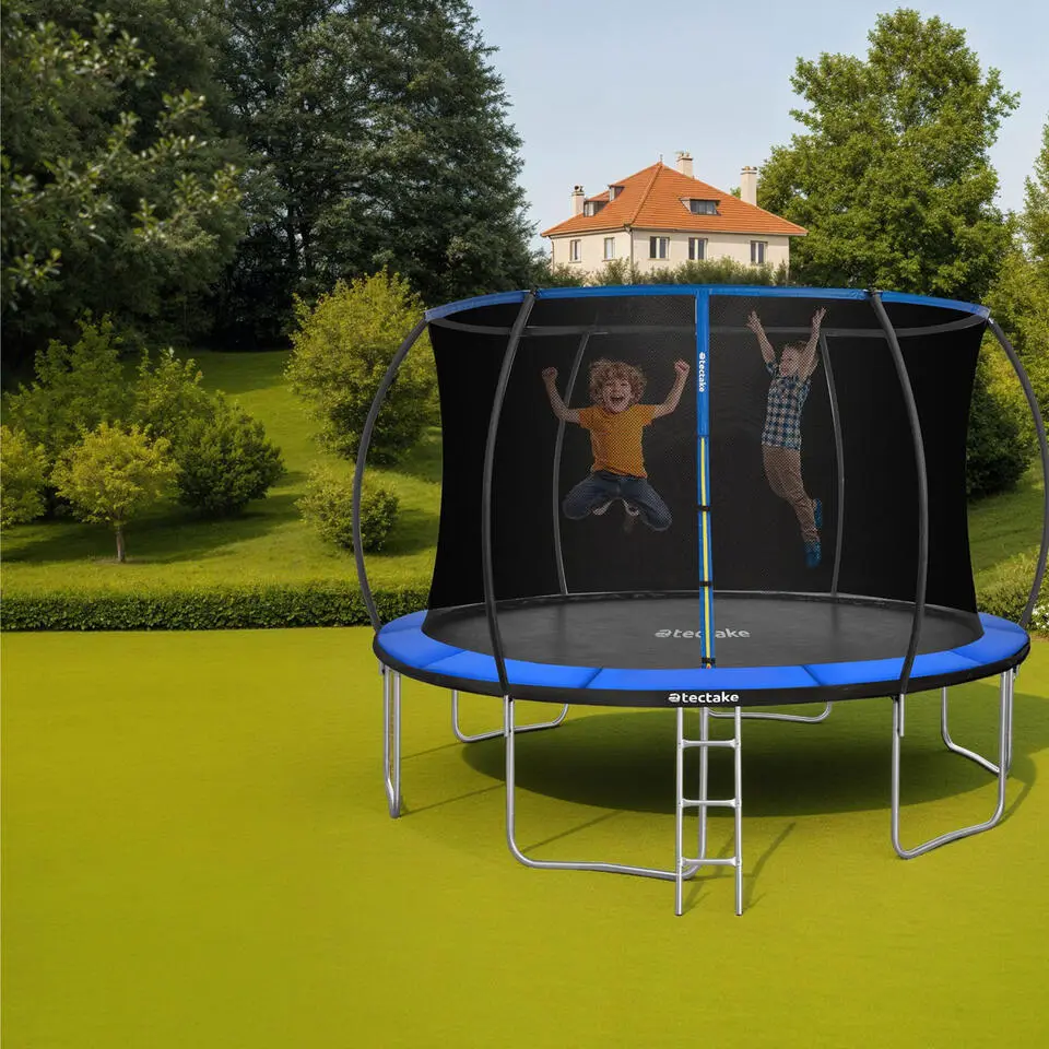tectake Trampoline Jumpy met veiligheidsnet, Zwart/Blauw