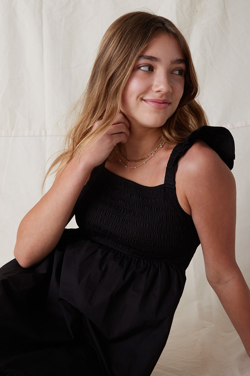 Hello Franki Flutter Sleeve Bar Back Dress for girls