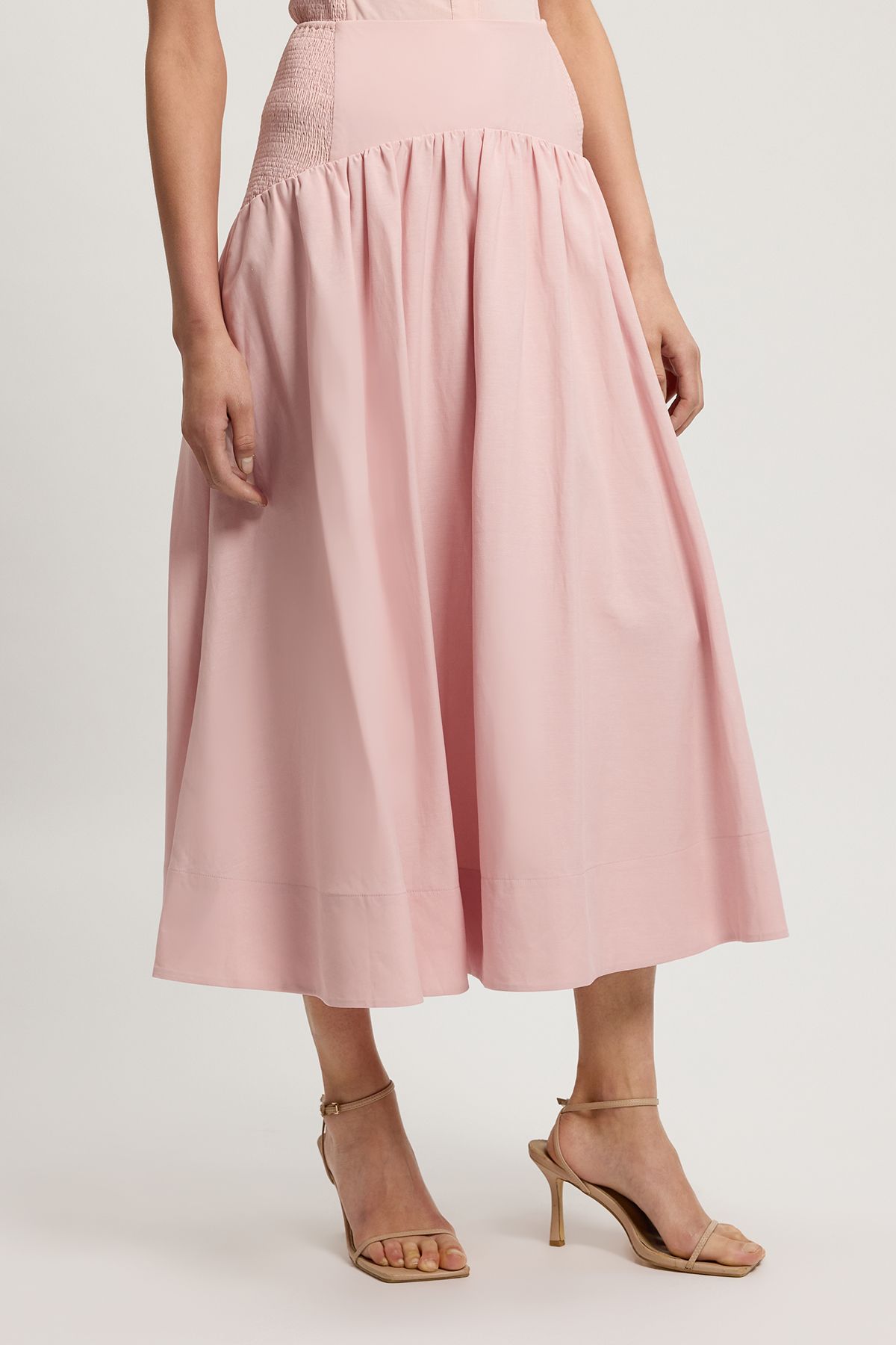 KarenMillen Shirred Woven Maxi Skirt
