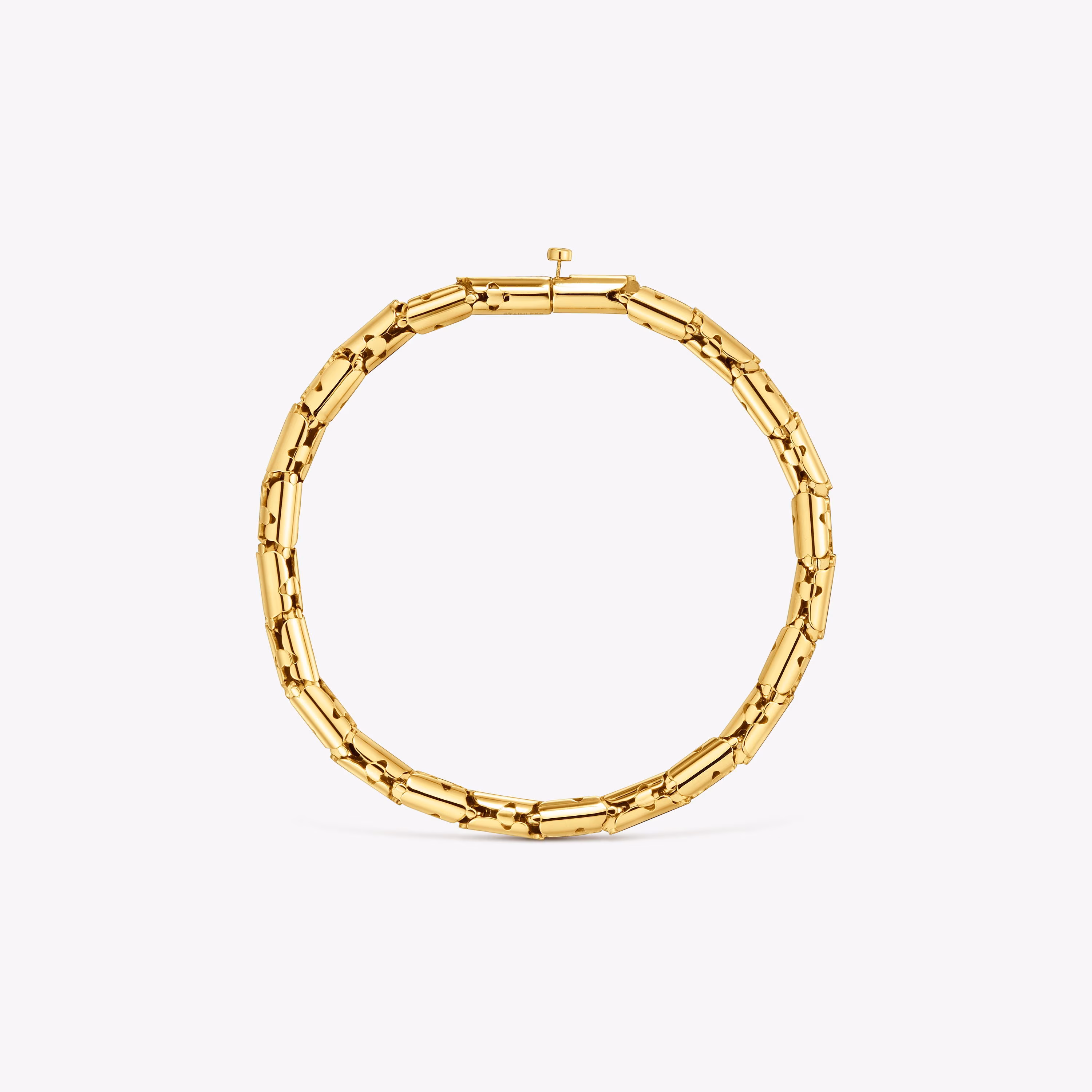 Pulsera cadena de acero articulado dorado Carrusel