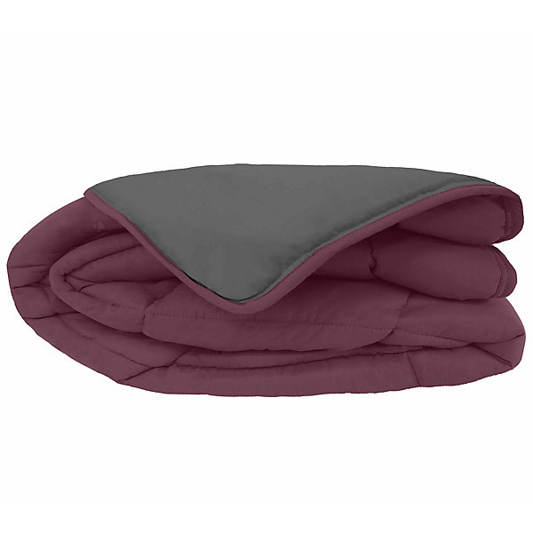 Couette été 240x220 cm COCOON BICOLORE Prune/Gris garnissage fibre polyester 200g/m2