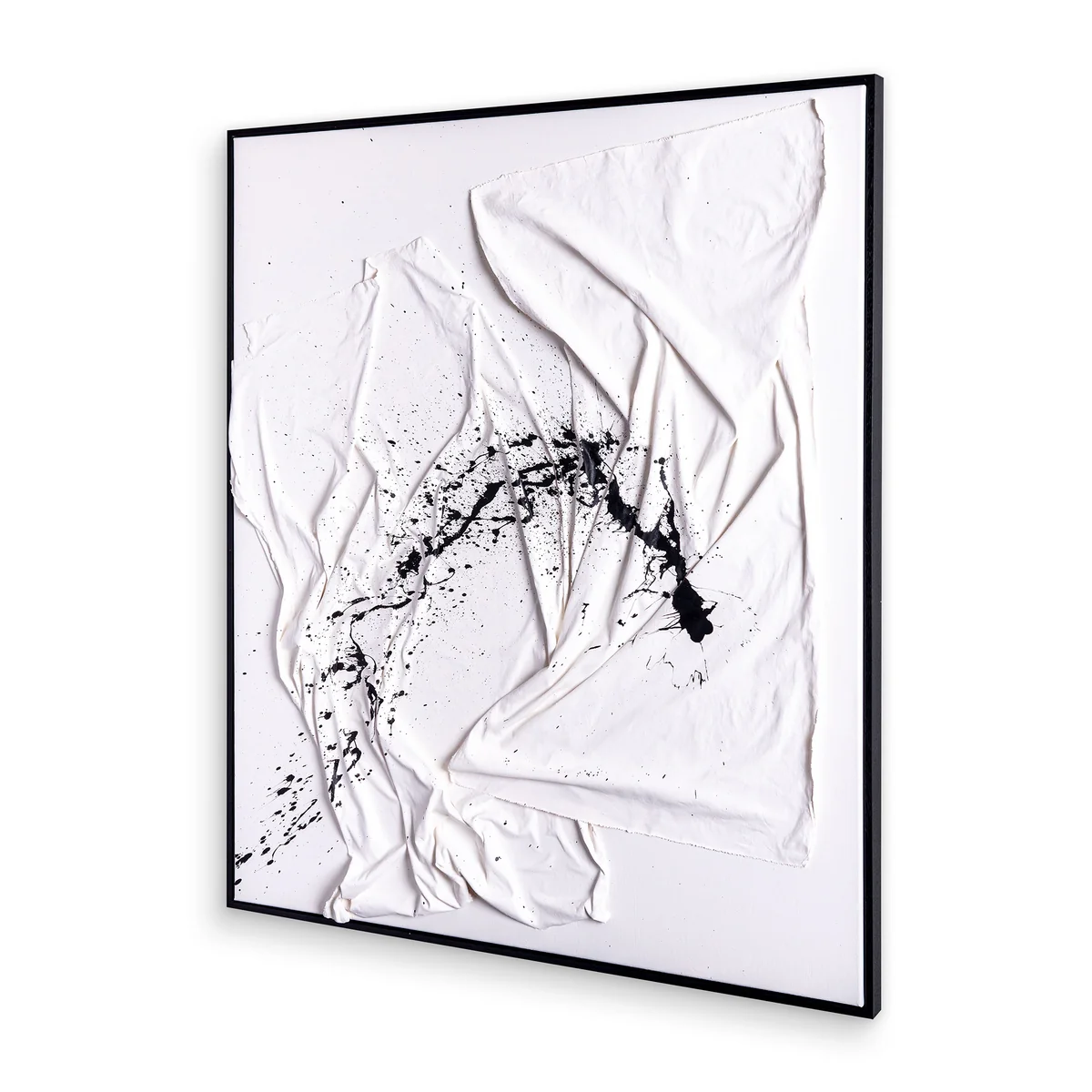 Studio Mykoda - SAHAVA Porca Miseria 2, 80 x 100 cm, weiß-schwarz / Rahmen schwarz lasiert