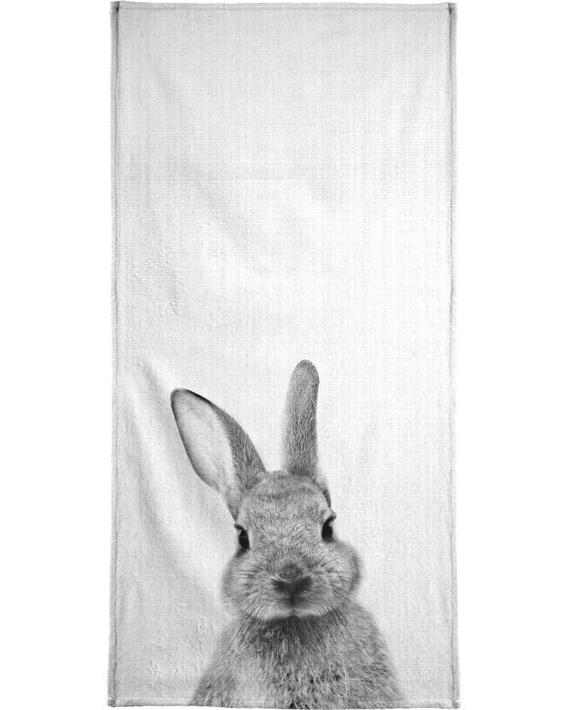 PRINT 48 - Serviette de plage en éponge-velours en blanc & noir 90x180