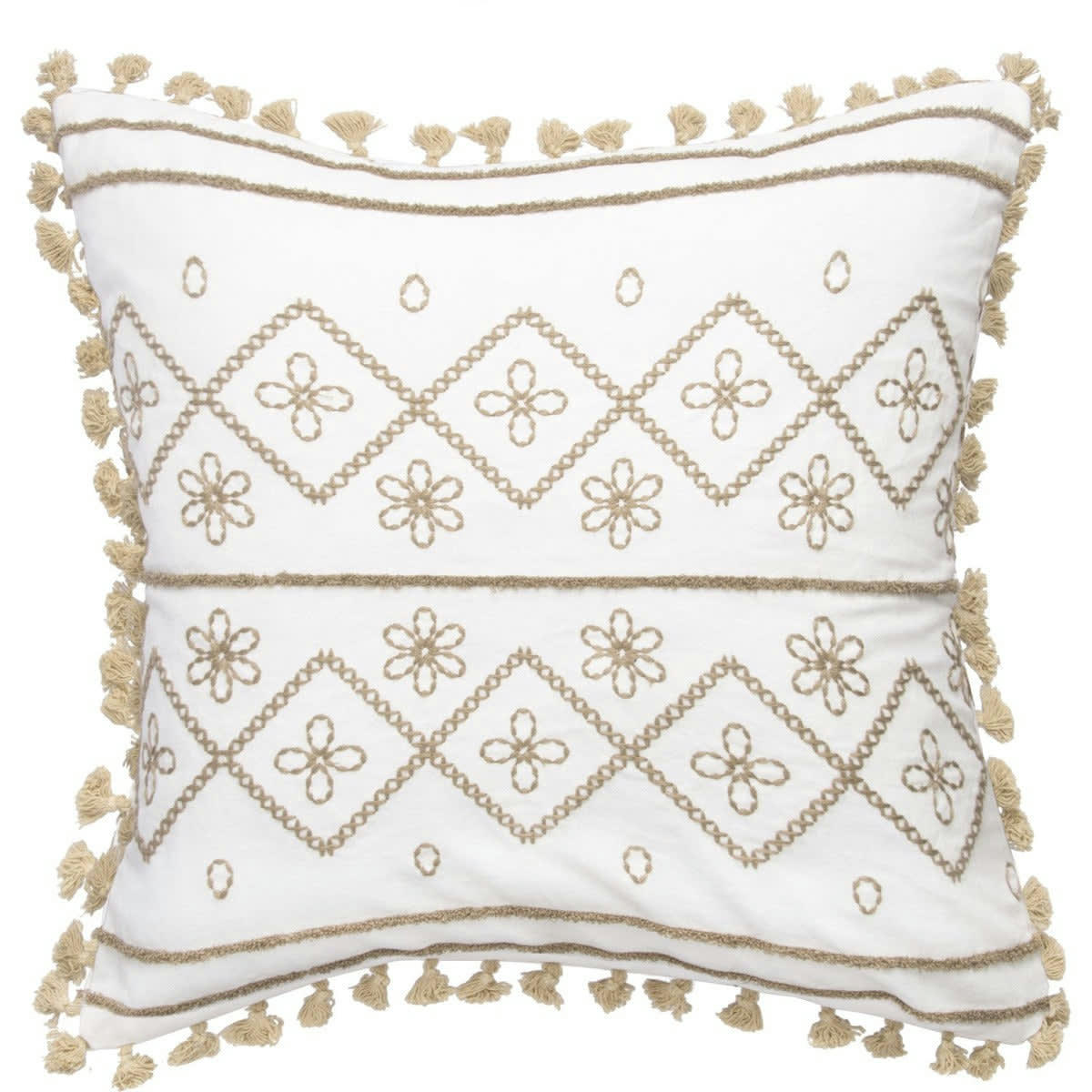 TANGER - Housse de coussin coton  50x50 sable