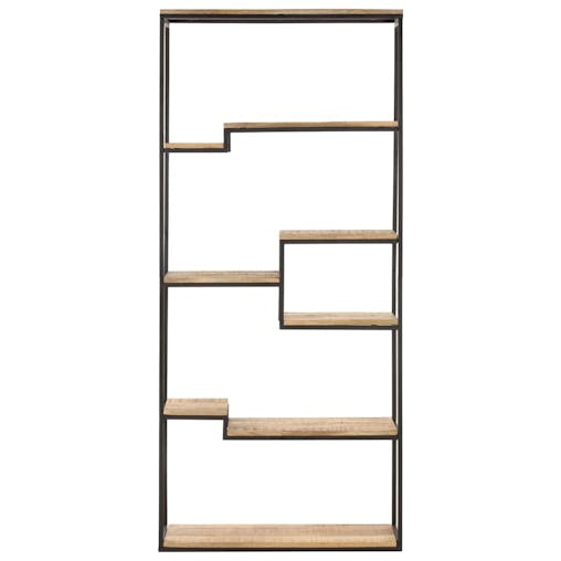 NNEVL Bookcase 80x30x180 cm Rough Mango Wood