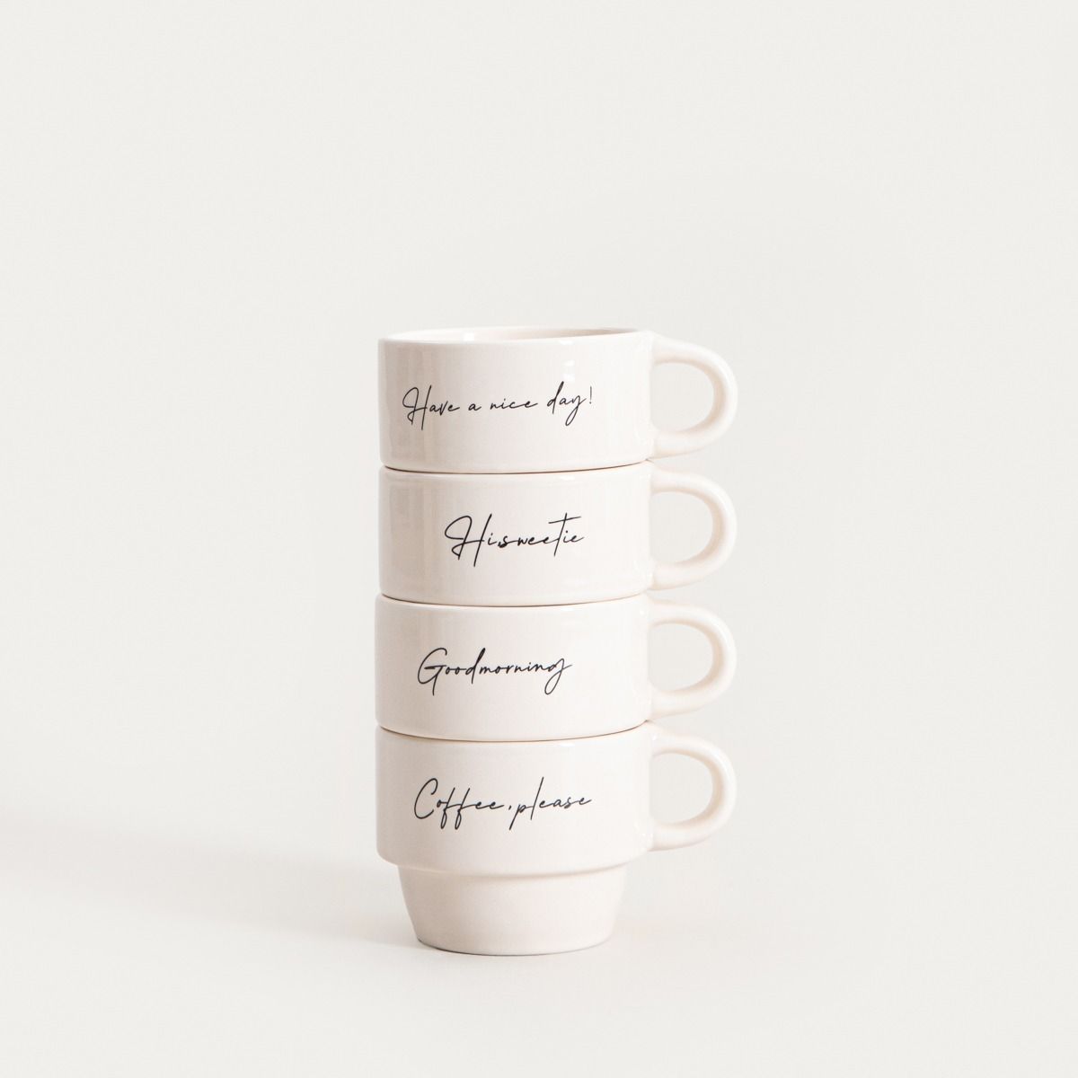 Zestaw kubków VITI z napisami 4 szt.