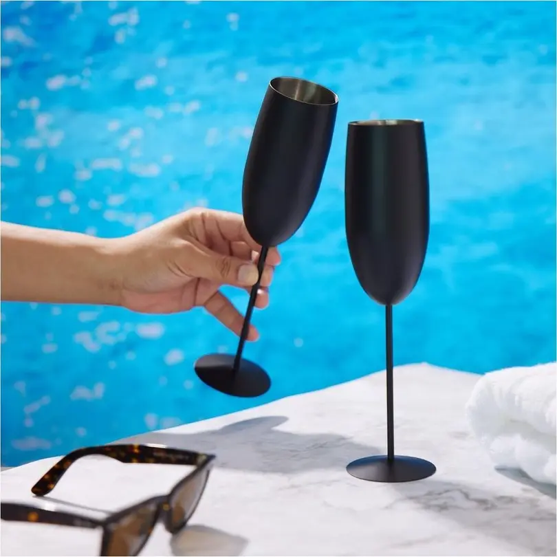 Sektglas 4er-Set Oak & Steel