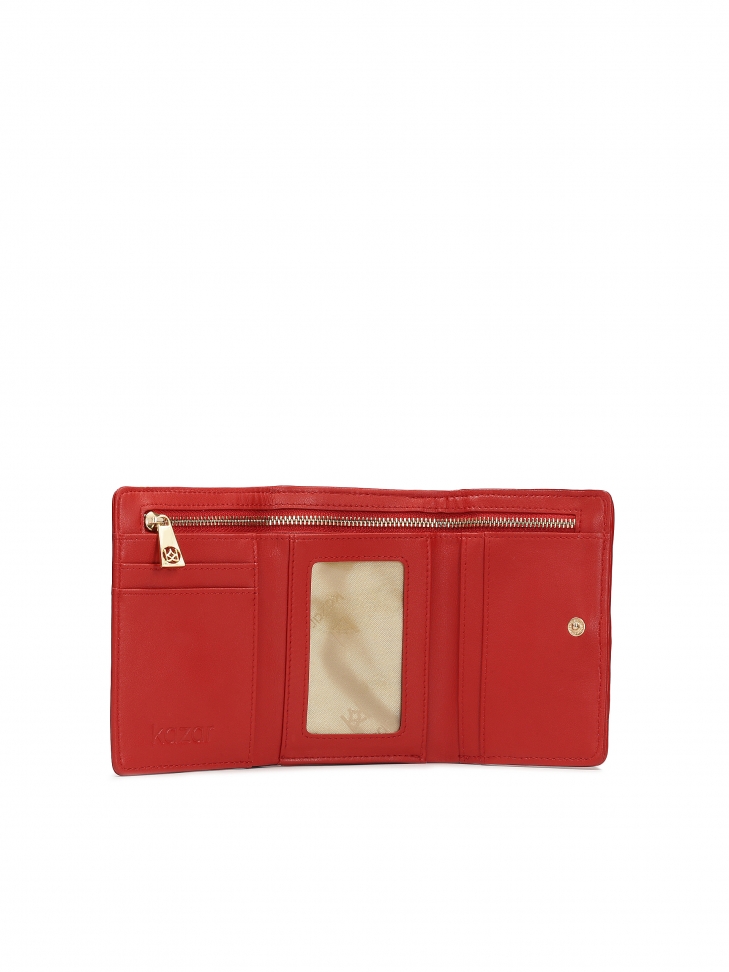 Small leather wallet in red color
