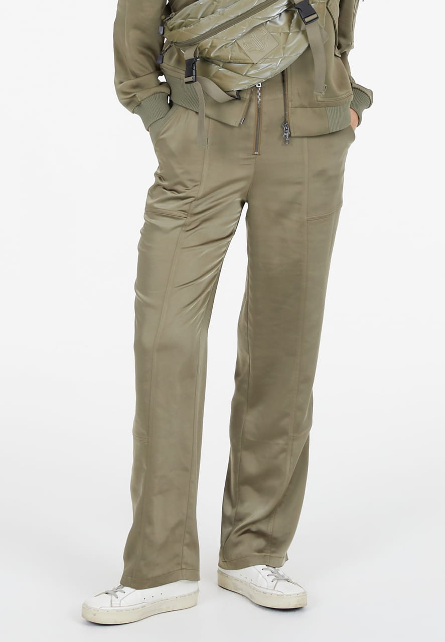 Satin-Hose mit Strickbündchen