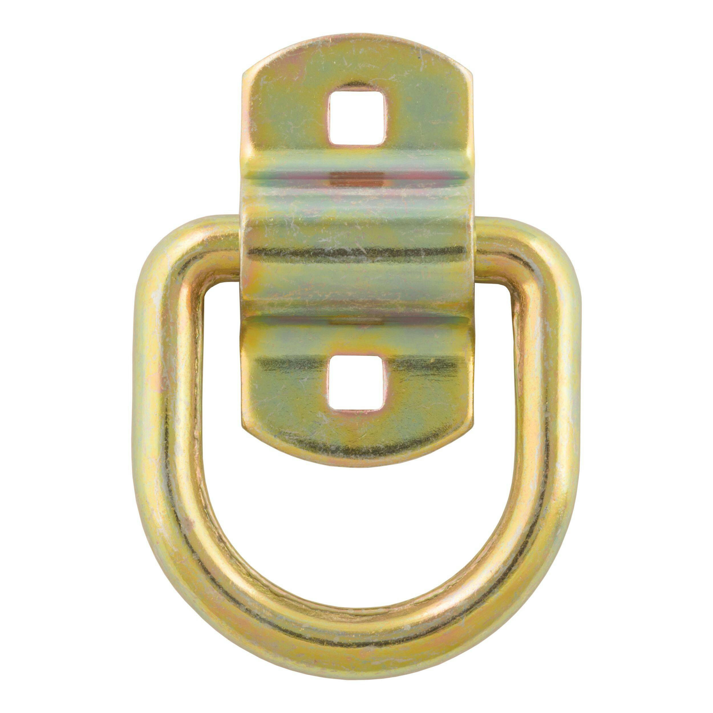 CURT 3-in x 3-in Surface-Mounted Tie-Down D-Ring (3600-lb, Yellow Zinc)
