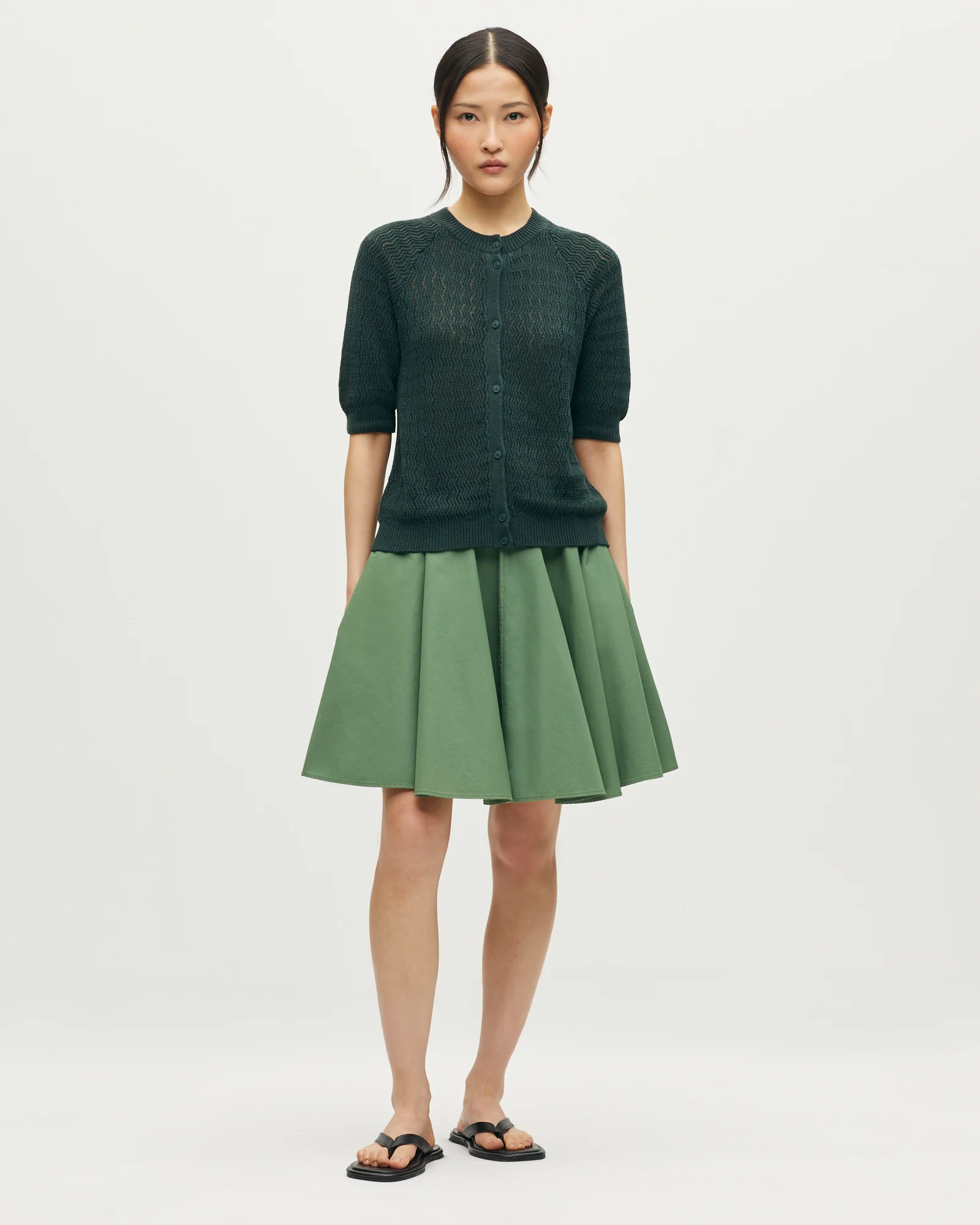 Cardigan manches courtes en lin