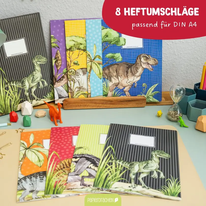 Schreibheft 8er-Set Welt der Dino