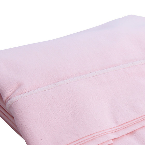 Drap plat avec point bourdon (120x180 cm - Rose Clair)
