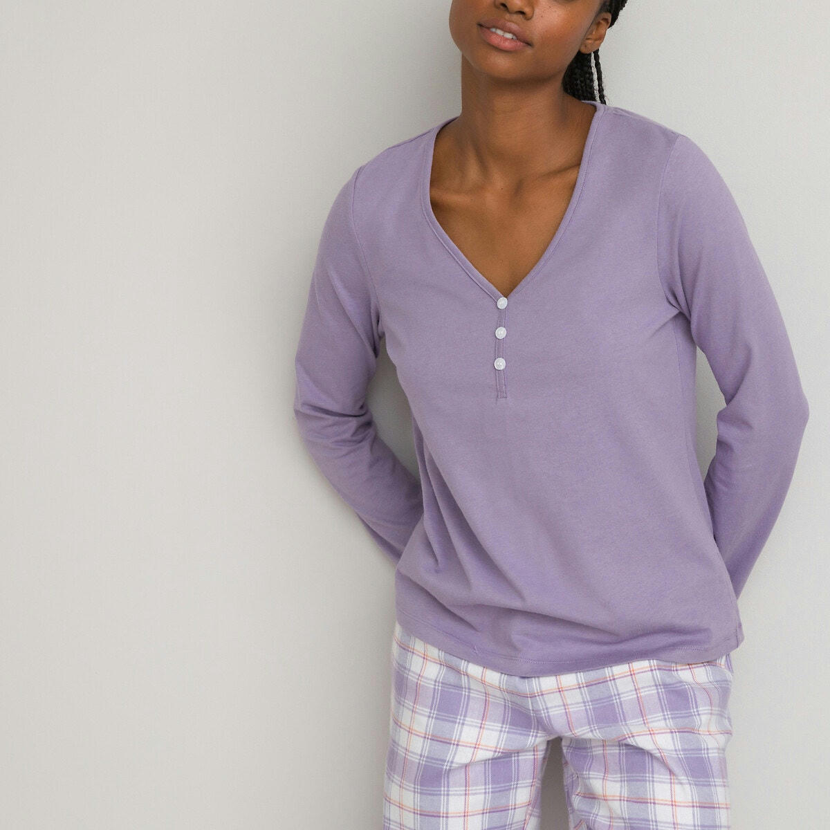 Pyjama manches longues pur coton