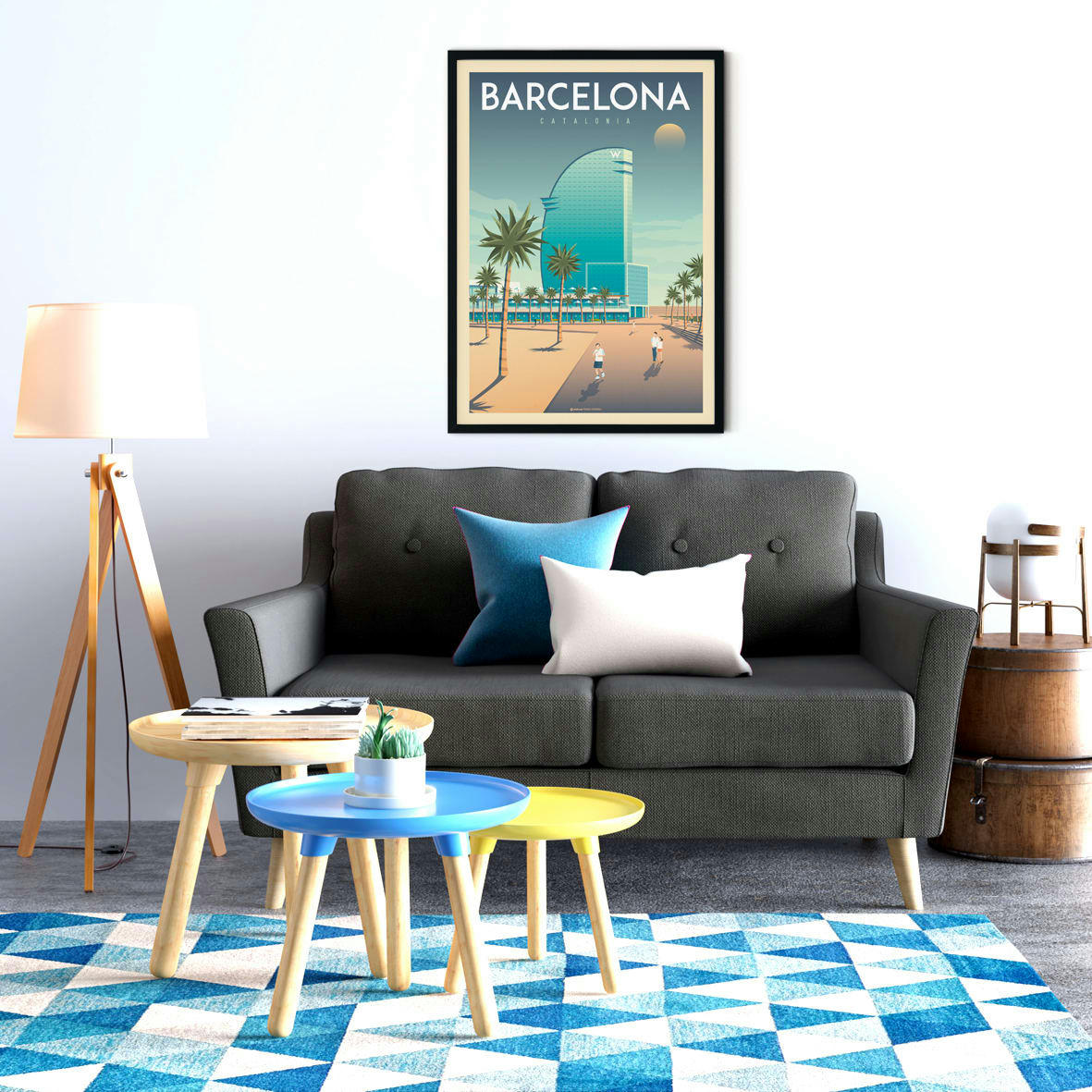 - Affiche Barcelone Hotel W  50x70 cm