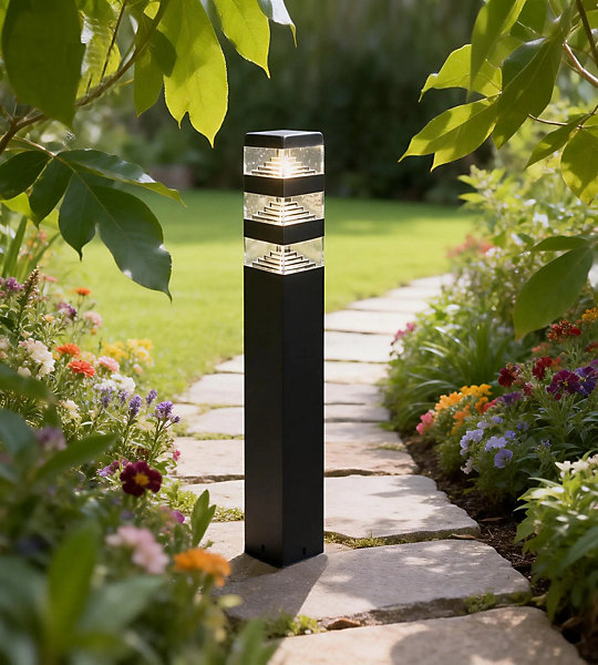 Borne extérieure Pyramide 80cm Noir
