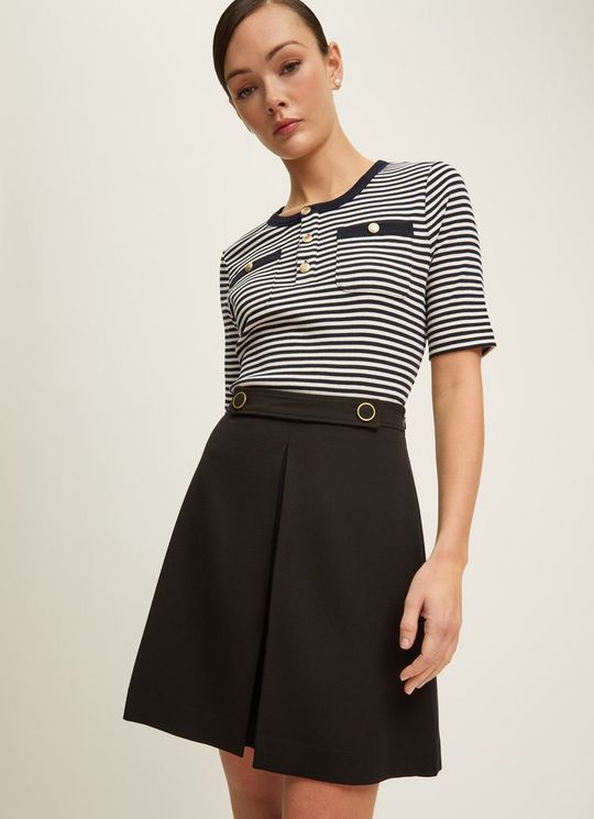 Charlie Black And Cream Striped T-Shirt