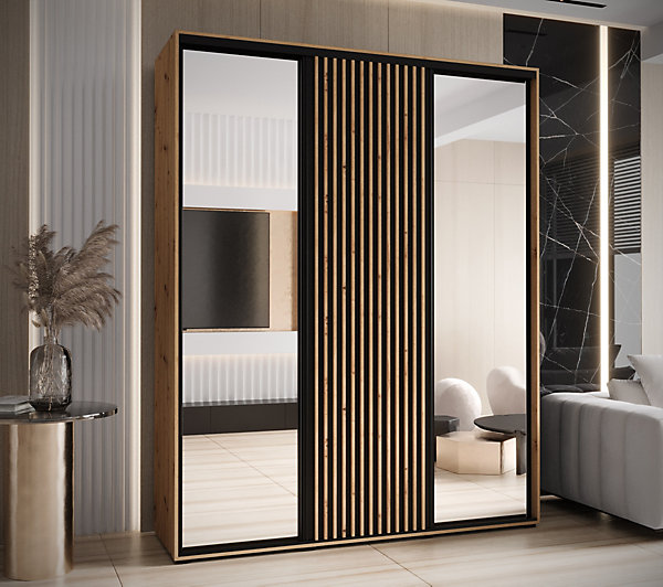 Armoire Lanko 2 a portes coulissantes H. 235,2 x L. 200 x P. 45 3 portes