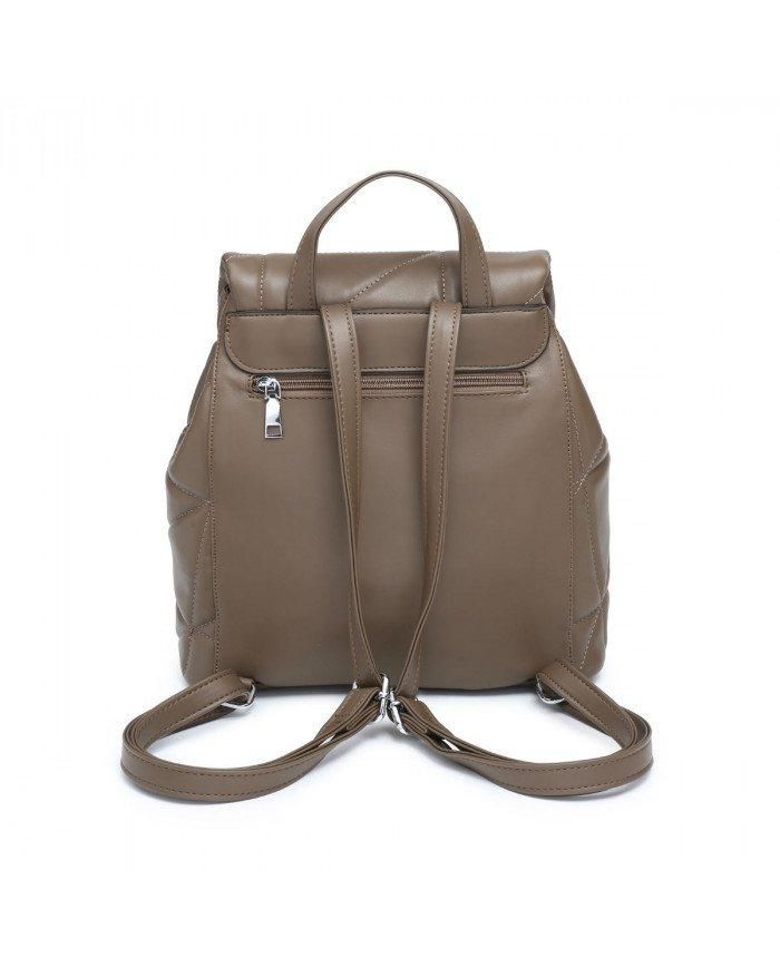 JFY Flap Quilted Pattern Twist Metal Lock Backpack