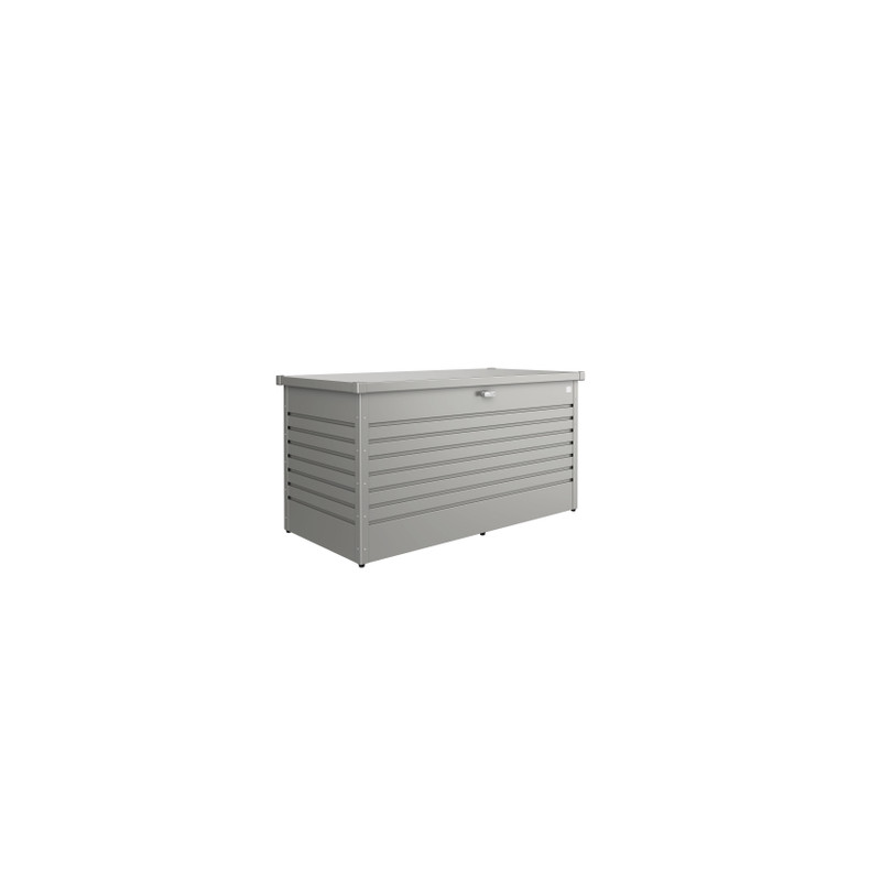 Coffre de jardin gris métallisé 1,6 x 0,79 x 0,83 m BIOHORT