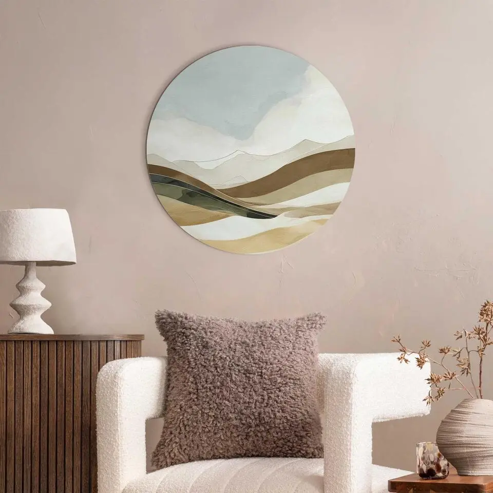 Glasschilderij Neutrale natuur - &Oslash; 50 - Beige