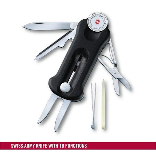 VICTORINOX SWISS ARMY KNIFE GOLF TOOL BALL MARKER DIVOT REPAIR | BLACK