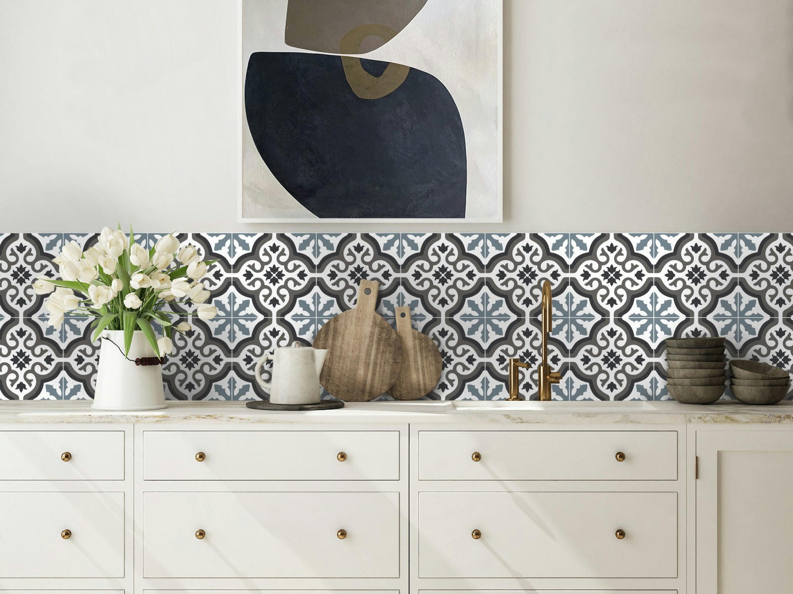 - Crédence adhésive trianon bleu 40cmx2m