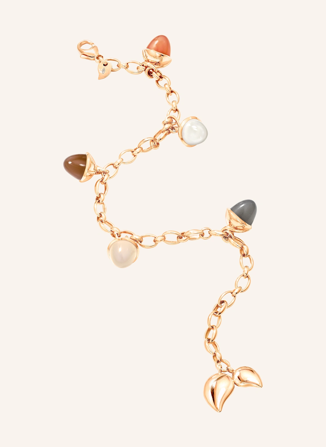 TAMARA COMOLLI Armband BRACELET MIKADO FLAMENCO CHARM 'CASHMERE' aus 18 Karat Roségold und Mondsteinen