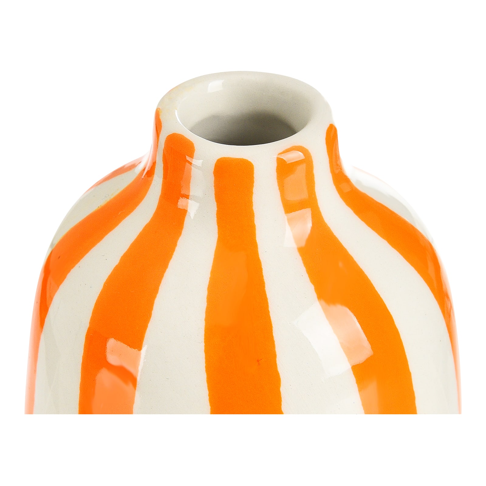 Mini-Vase Streifen Orange, ⌀ 7.5 cm, H 100 mm