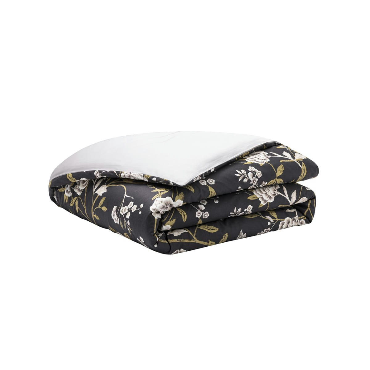 ÉGÉRIE - Housse de couette en satin de coton noir 240x220