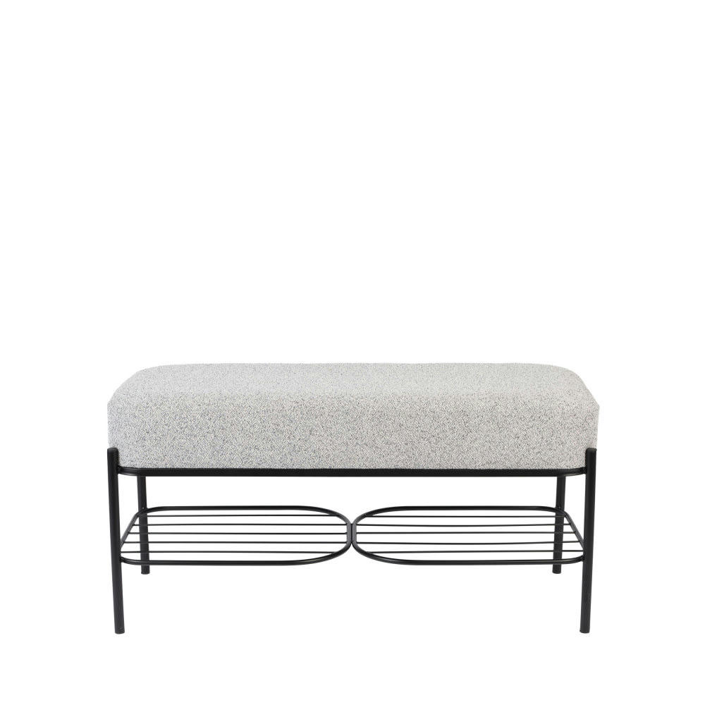 MILOU - Banc en tissu et métal blanc