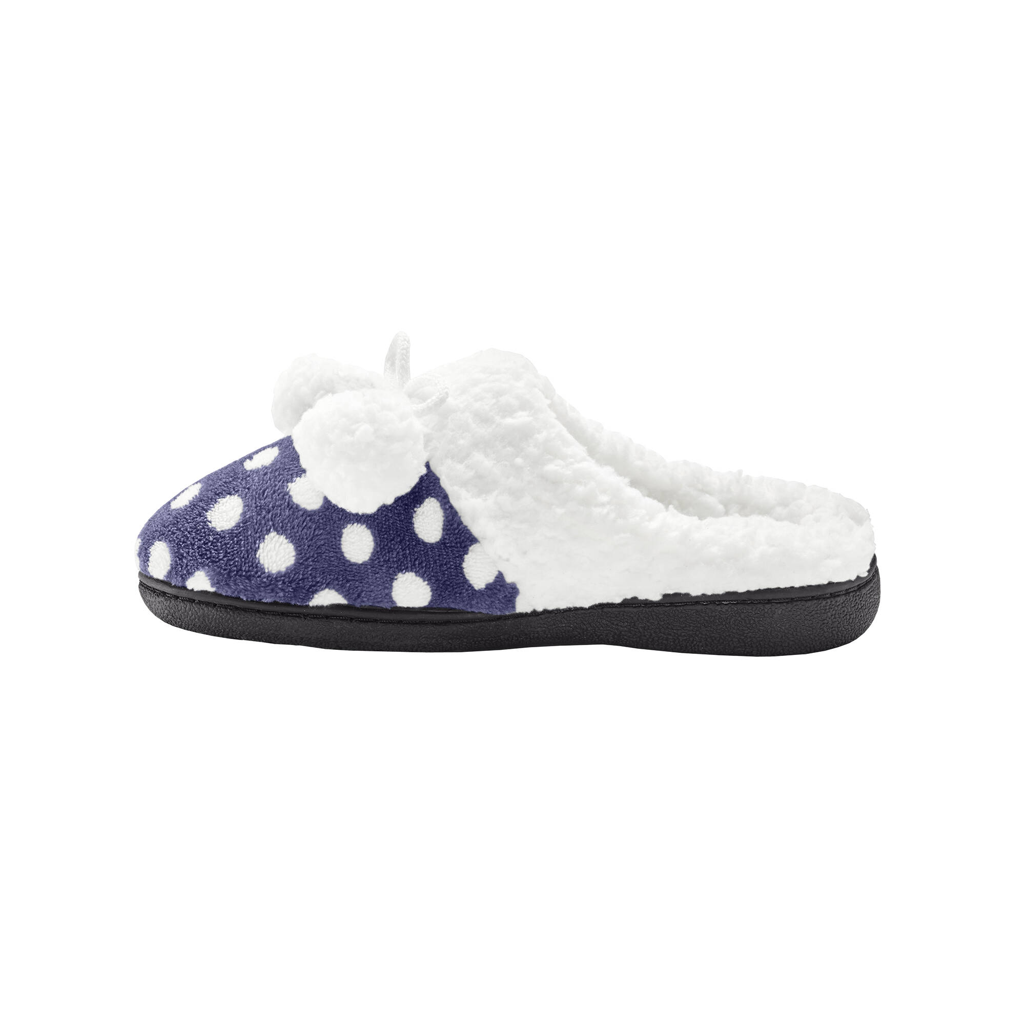 Chaussons mules polaires imprimées pois