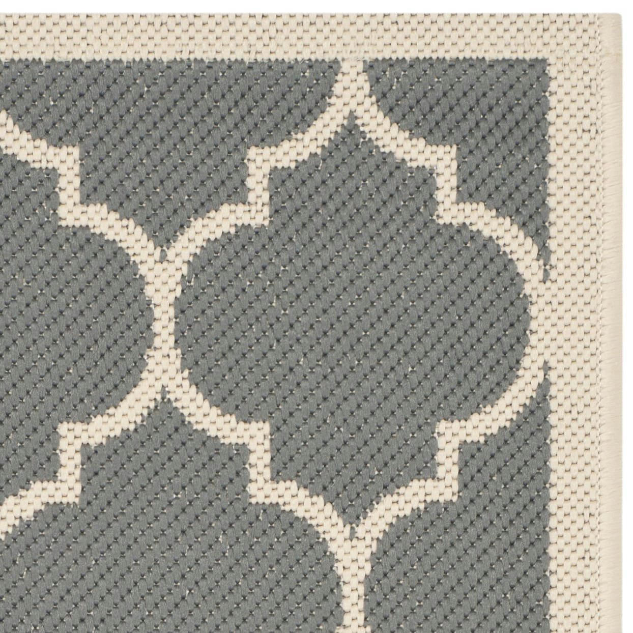 COURTYARD - Tapis interieur & exterieur en gris anthracite & beige, 69 x 201 cm