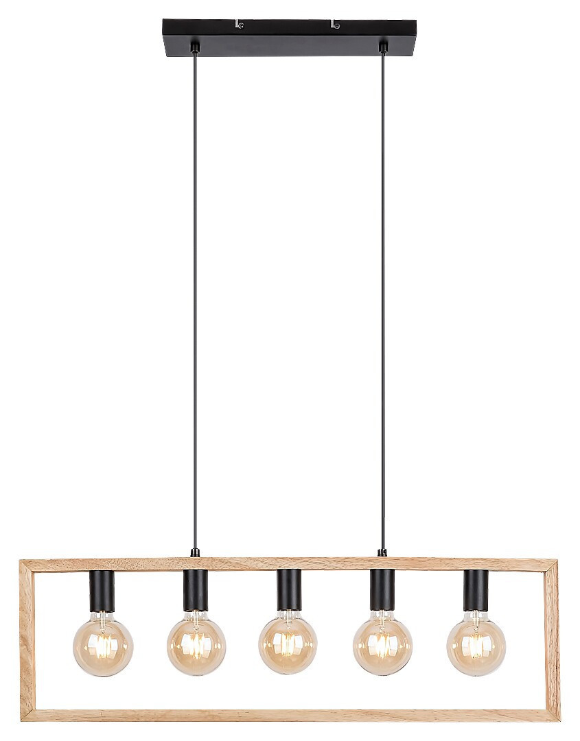 Lampa wisząca czarny buk Indigo 5xE27x40W wym:110x86x86 Rabalux