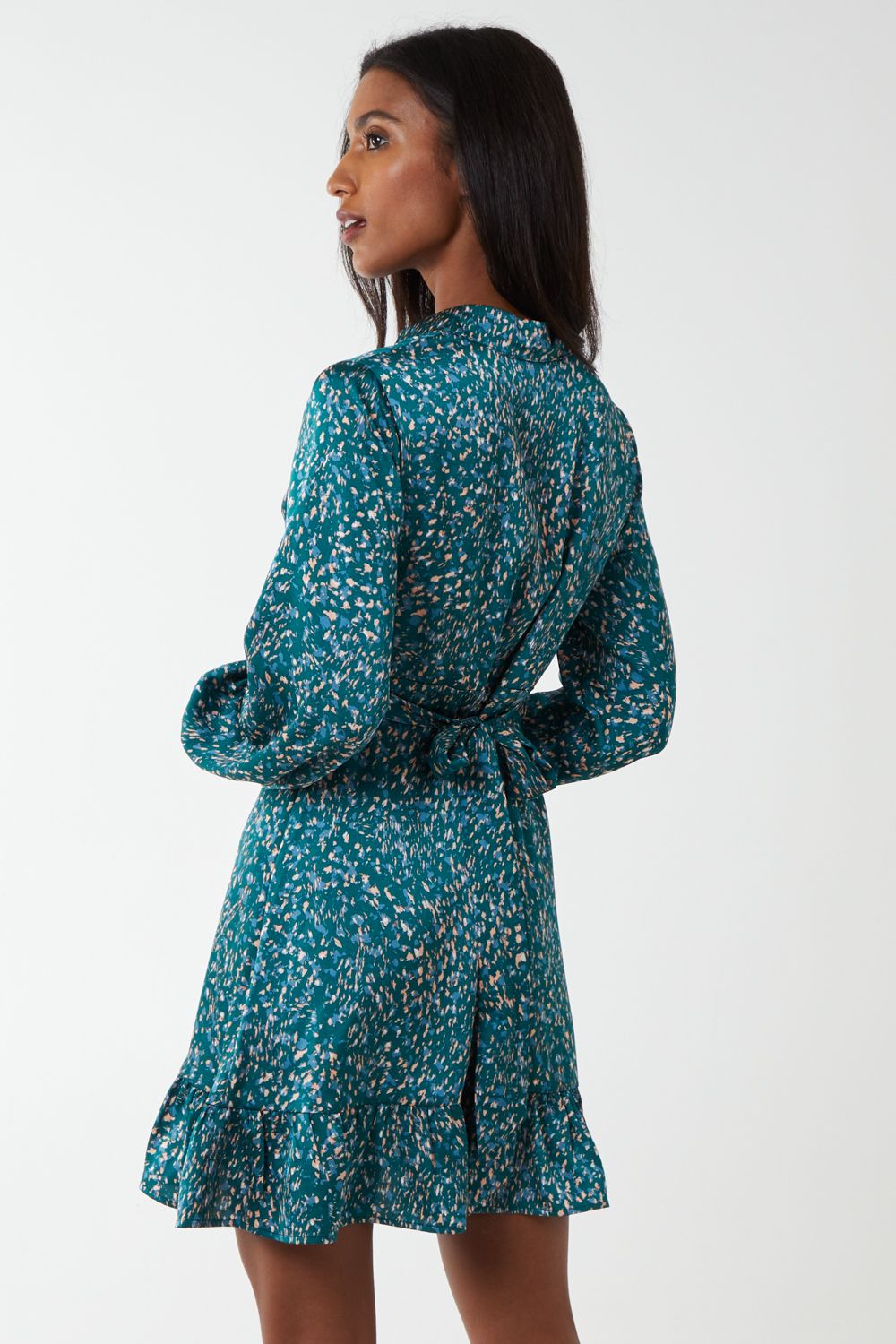 Blue Vanilla Wrap Bust Mini Shirt Dress