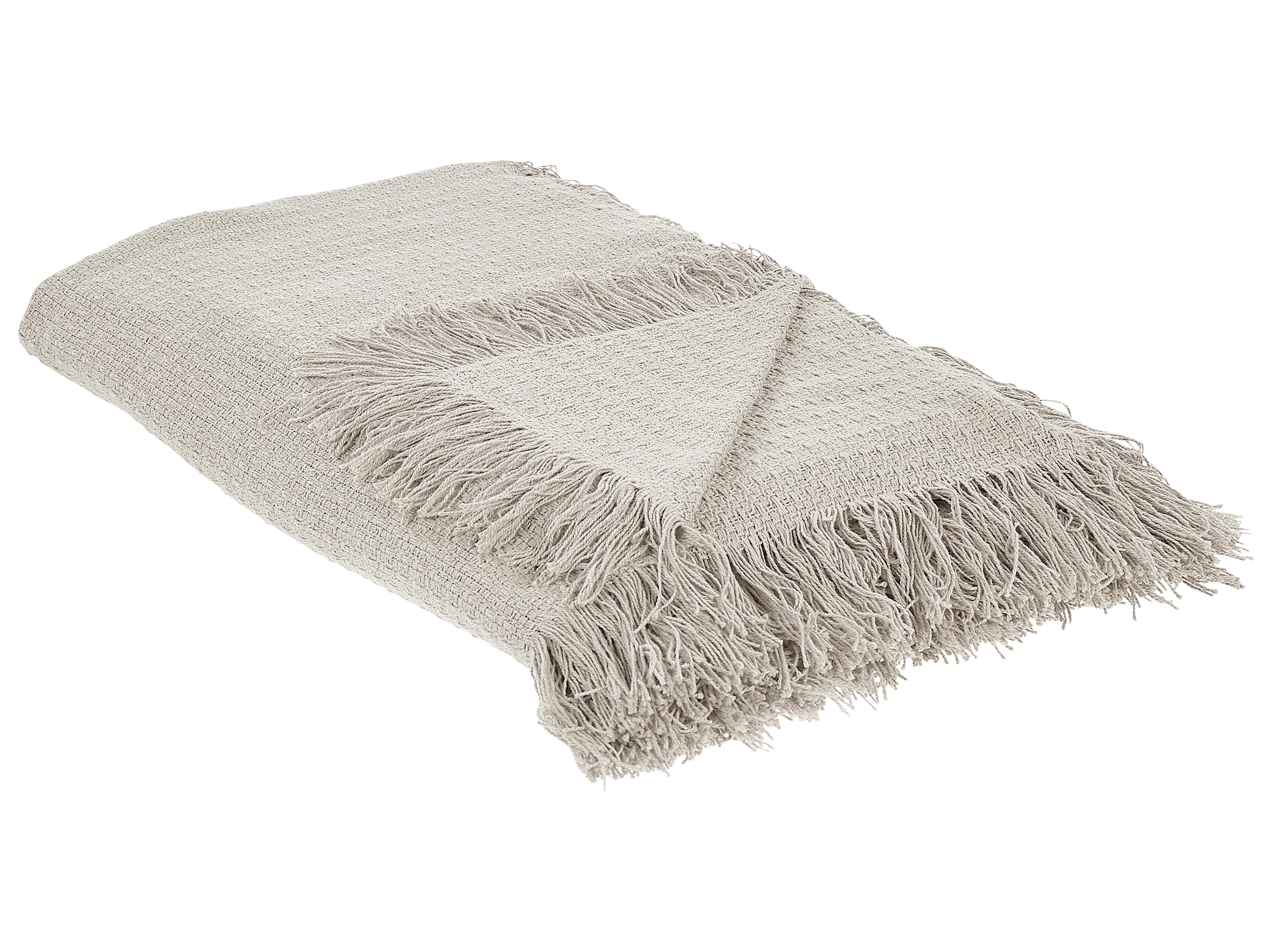 Bedspread YERBENT Cotton 150 x 200 cm Light Grey