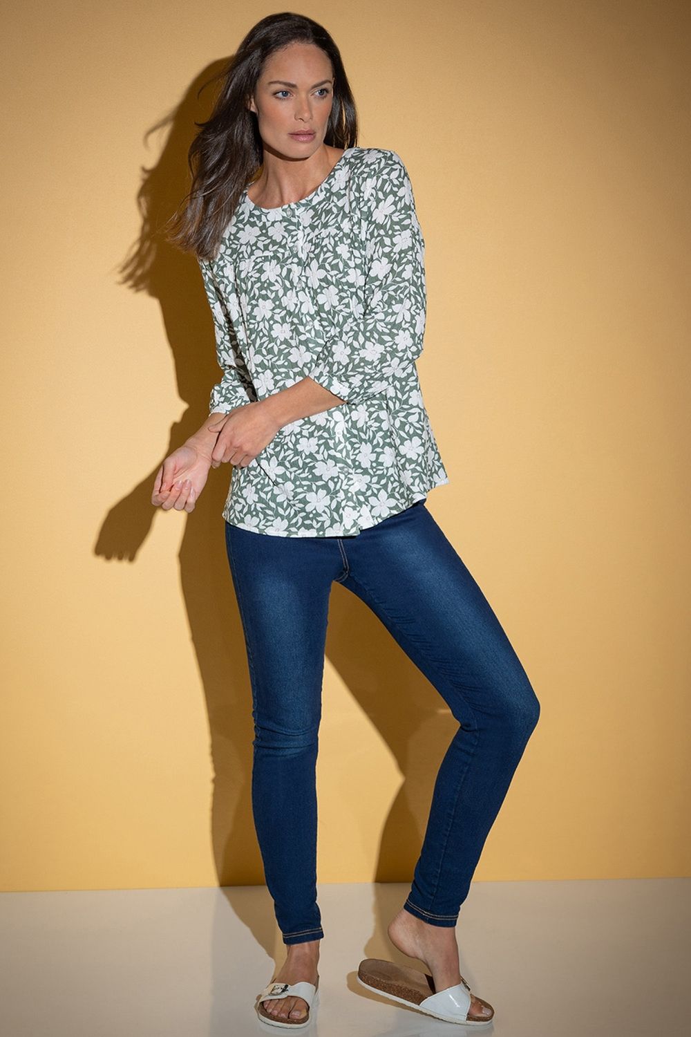 Klass. Floral Printed Cotton Blouse