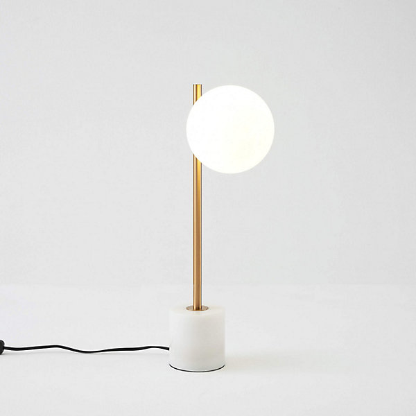 Lampe à poser marbre et verre blanc - Estrela