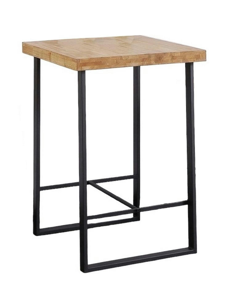 BODEGA - Mange debout carré Bois massif et Acier