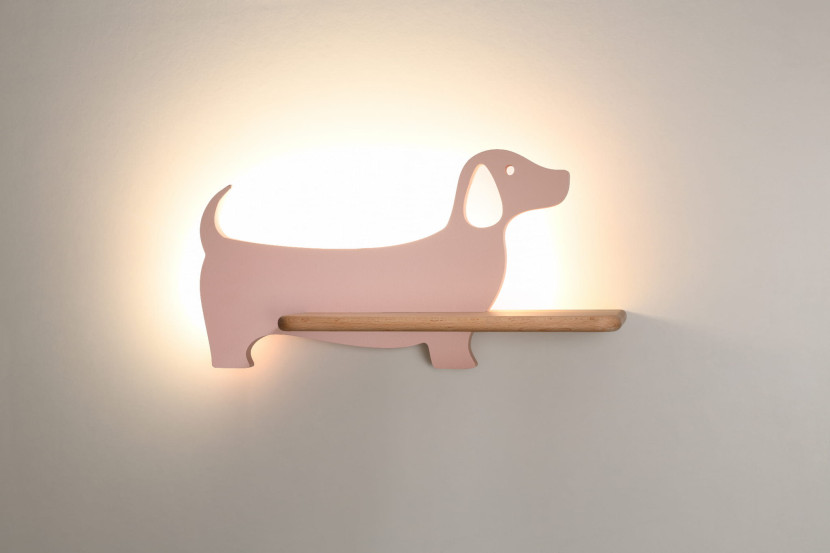 Lampa kinkiet DOG 5w led 4000k iq kids różowy